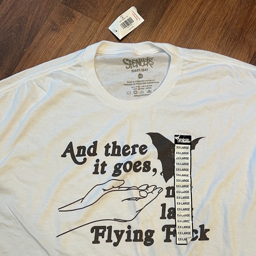 NWT - Spencer’s - White Graphic Tee with Fun Design